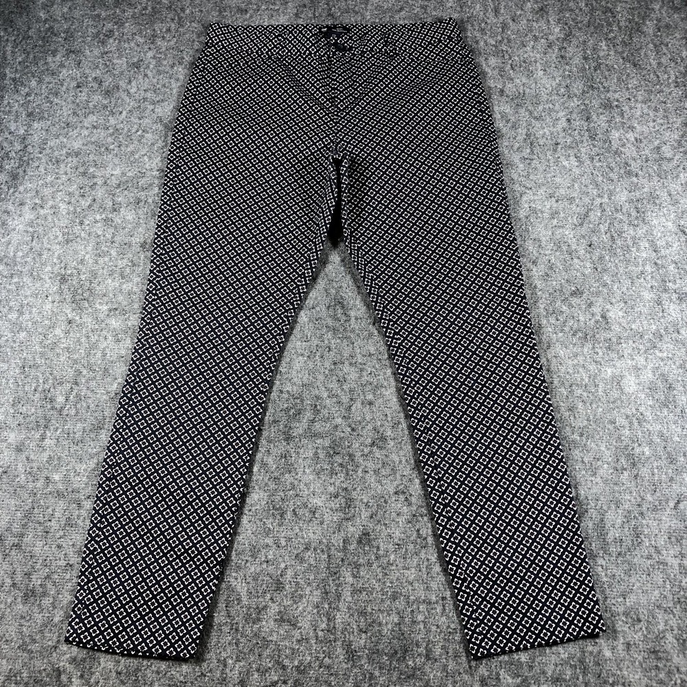 Gap Pants Womens 4 Navy Slim City Stretch Geometric Print Cotton Trousers Floral